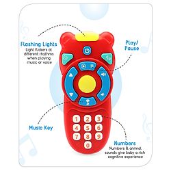 Babyhug Musical TV Remote Control Toy - Colour May Vary | Fun Sound & Light Toy for Kids | Encourages Sensory Development | Child-Safe & Non-Toxic | Ideal Gift for 3+ Months | BIS Certified