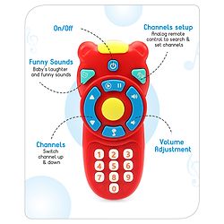 Babyhug Musical TV Remote Control Toy - Colour May Vary | Fun Sound & Light Toy for Kids | Encourages Sensory Development | Child-Safe & Non-Toxic | Ideal Gift for 3+ Months | BIS Certified