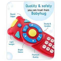 Babyhug Musical TV Remote Control Toy - Colour May Vary | Fun Sound & Light Toy for Kids | Encourages Sensory Development | Child-Safe & Non-Toxic | Ideal Gift for 3+ Months | BIS Certified