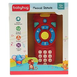 Babyhug Musical TV Remote Control Toy - Colour May Vary | Fun Sound & Light Toy for Kids | Encourages Sensory Development | Child-Safe & Non-Toxic | Ideal Gift for 3+ Months | BIS Certified