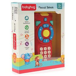Babyhug Musical TV Remote Control Toy - Colour May Vary | Fun Sound & Light Toy for Kids | Encourages Sensory Development | Child-Safe & Non-Toxic | Ideal Gift for 3+ Months | BIS Certified