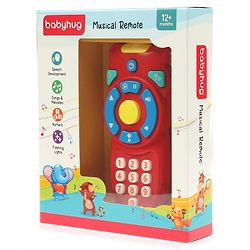 Babyhug Musical TV Remote Control Toy - Colour May Vary | Fun Sound & Light Toy for Kids | Encourages Sensory Development | Child-Safe & Non-Toxic | Ideal Gift for 3+ Months | BIS Certified