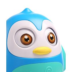 Babyhug Penguin Musical Push and Shake Eye Blinking Blue Roly Poly| Wobbling Bell Sounds For 8 Months+| Child Safe Material| Gifting Toy| BIS Certified