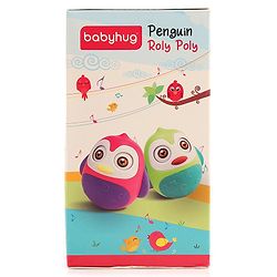 Babyhug Penguin Musical Push and Shake Eye Blinking Blue Roly Poly| Wobbling Bell Sounds For 8 Months+| Child Safe Material| Gifting Toy| BIS Certified