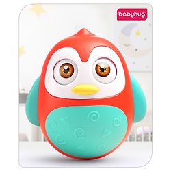 Babyhug Penguin Musical Push and Shake Eye Blinking Blue Roly Poly| Wobbling Bell Sounds For 8 Months+| Child Safe Material| Gifting Toy| BIS Certified