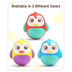 Babyhug Penguin Musical Push and Shake Eye Blinking Blue Roly Poly| Wobbling Bell Sounds For 8 Months+| Child Safe Material| Gifting Toy| BIS Certified