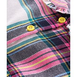 Babyhug Cotton Full Sleeves Checks Frock with Belt & Leggings - Multicolor