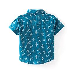 Babyhug 100% Cotton Half Sleeves Shirt Bird Print - Blue