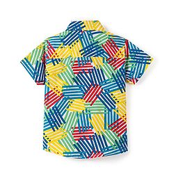 Babyhug Cotton Knit Half Sleeves Striped Shirt - Multicolour