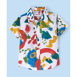 Babyhug Cotton Knit Half Sleeves Abstract Printed Shirt - Multicolour
