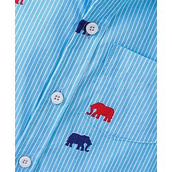 Babyhug 100% Cotton Knit Half Sleeve Shirt With Animals Print - Blue
