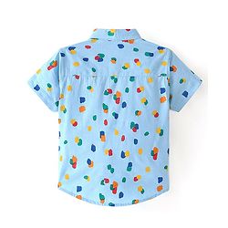 Babyhug 100% Cotton Woven Half Sleeves Abstract Printed Shirt - Blue