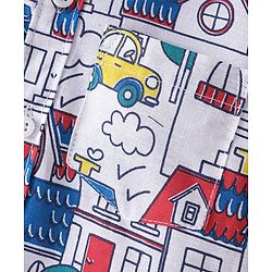 Babyhug 100% Cotton Woven  Half Sleeves Shirt with City Theme Print  - White