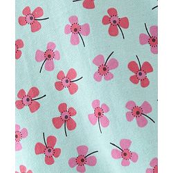 Babyhug 100% Cotton Knit Half Sleeves Frocks with Floral Print & Bow Applique Pack of 2- Pink & Blue