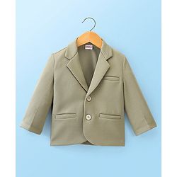 Babyhug Full Sleeves Solid Colour Party Wear Blazer with Graphic Printed T-Shirt - Forest Green