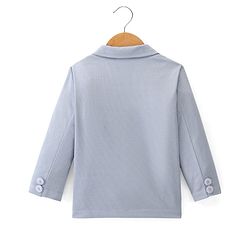 Babyhug Full Sleeves Solid Colour Party Wear Blazer with Graphic Printed T-Shirt - Blue