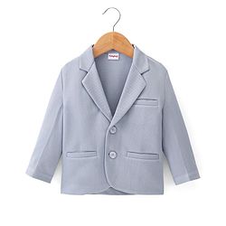 Babyhug Full Sleeves Solid Colour Party Wear Blazer with Graphic Printed T-Shirt - Blue