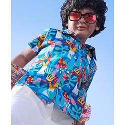 Babyhug 100% Cotton Half Sleeves Shirt Abstract Print - Blue