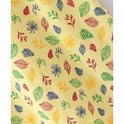 Babyhug 100% Cotton Single Jersey Knit Half Sleeves Frock With Bow Applique & Leaf Print Pack Of 2 - Yellow & Red