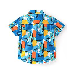 Babyhug 100% Cotton Woven Half Sleeves Shirt Abstract Print - Multicolour