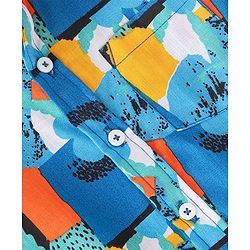 Babyhug 100% Cotton Woven Half Sleeves Shirt Abstract Print - Multicolour