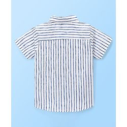 Babyhug 100% Cotton Half Sleeves Striped Shirt - White