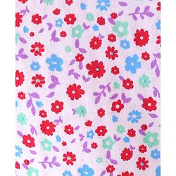 Babyhug 100% Cotton Single Jersey Knit Half Sleeves Frock Floral Print Pack Of 2 - Red & White