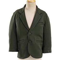 Babyhug Full Sleeves Party Wear Blazer With Graphic Printed T-Shirt - Green & White