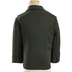 Babyhug Full Sleeves Party Wear Blazer With Graphic Printed T-Shirt - Green & White