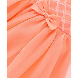 Babyhug Woven Sleeveless Party Dress with Floral Embroidery - Coral