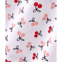 Babyhug Single Jersey Knit Half Sleeves Frock with Solid & Cherry Print & Bow Applique Pack of 2 - White & Red