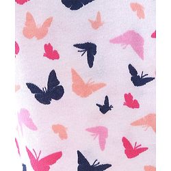 Babyhug 100% Cotton Single Jersey Knit Half Sleeves Frock Butterfly Print Pack Of 2 - Blue & White
