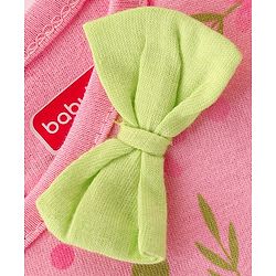 Babyhug 100% Cotton Single Jersey Knit Half Sleeves Frock Floral Print Pack Of 2 - Pink & Green