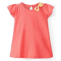 Babyhug 100% Cotton Half Sleeves Frocks With Floral Print Pack Of 2 - Red & Yellow