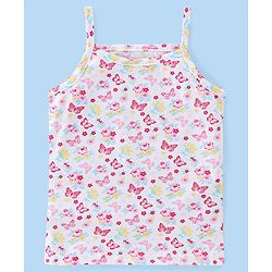 Babyhug 100% Cotton Knit Sleeveless Slips Butterfly Print Pack of 3 - Multicolor