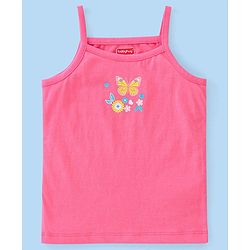 Babyhug 100% Cotton Knit Sleeveless Slips Butterfly Print Pack of 3 - Multicolor