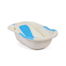 Babyhug Large Size Bath Tub With Bath Tray Animals Print - Off White Blue