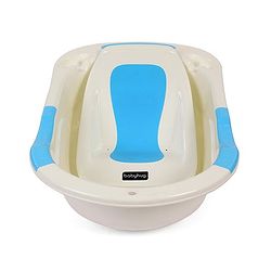 Babyhug Large Size Bath Tub With Bath Tray Animals Print - Off White Blue