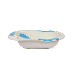 Babyhug Large Size Bath Tub With Bath Tray Animals Print - Off White Blue