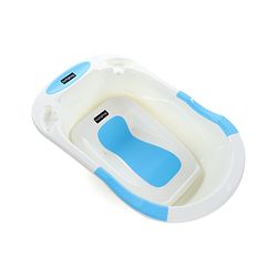 Babyhug Large Size Bath Tub With Bath Tray Animals Print - Off White Blue