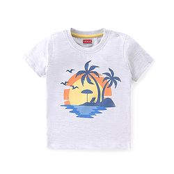 Babyhug 100% Cotton Knit Half Sleeves T-Shirt Stripes & Surf Board Graphics Print Pack Of 7 - Multicolor
