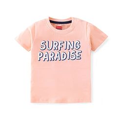 Babyhug 100% Cotton Knit Half Sleeves T-Shirt Stripes & Surf Board Graphics Print Pack Of 7 - Multicolor
