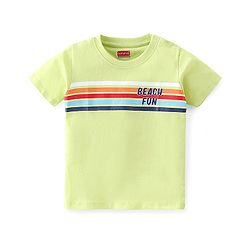 Babyhug 100% Cotton Knit Half Sleeves T-Shirt Stripes & Surf Board Graphics Print Pack Of 7 - Multicolor