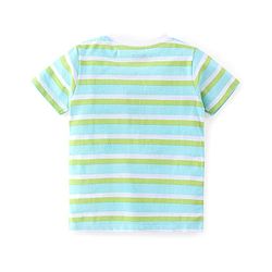 Babyhug 100% Cotton Knit Half Sleeves T-Shirt Stripes & Surf Board Graphics Print Pack Of 7 - Multicolor