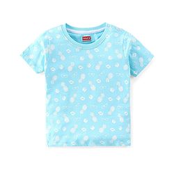 Babyhug 100% Cotton Knit Half Sleeves T-Shirt Stripes & Surf Board Graphics Print Pack Of 7 - Multicolor