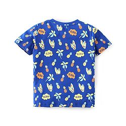Babyhug 100% Cotton Knit Half Sleeves T-Shirt Stripes & Surf Board Graphics Print Pack Of 7 - Multicolor