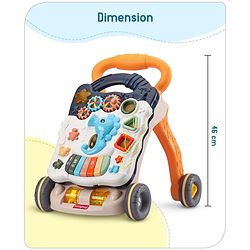 Babyhug Premium Seahorse Push Walker for Kids- Blue| Activity Walker with Music & Light for Toddlers| Fun Musical Table| Sit to Stand Multi Activity Walker| Interactive Learning Toy for 9 Months to 3 Years Kids| BIS Certified