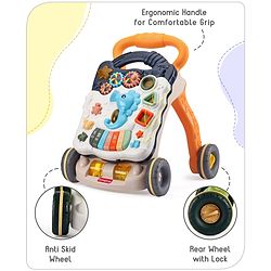 Babyhug Premium Seahorse Push Walker for Kids- Blue| Activity Walker with Music & Light for Toddlers| Fun Musical Table| Sit to Stand Multi Activity Walker| Interactive Learning Toy for 9 Months to 3 Years Kids| BIS Certified