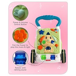 Babyhug Premium Puppy Push Walker for Kids- Green| Activity Walker with Music & Light for Toddlers| Sit to Stand Multi Activity Walker| Interactive Learning Toy for 9 Months to 3 Year Kids| BIS Certified