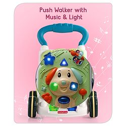 Babyhug Premium Puppy Push Walker for Kids- Green| Activity Walker with Music & Light for Toddlers| Sit to Stand Multi Activity Walker| Interactive Learning Toy for 9 Months to 3 Year Kids| BIS Certified